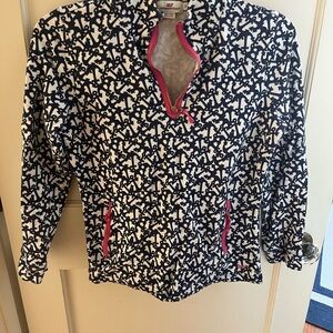 Navy and White Patterned Women's Jacket